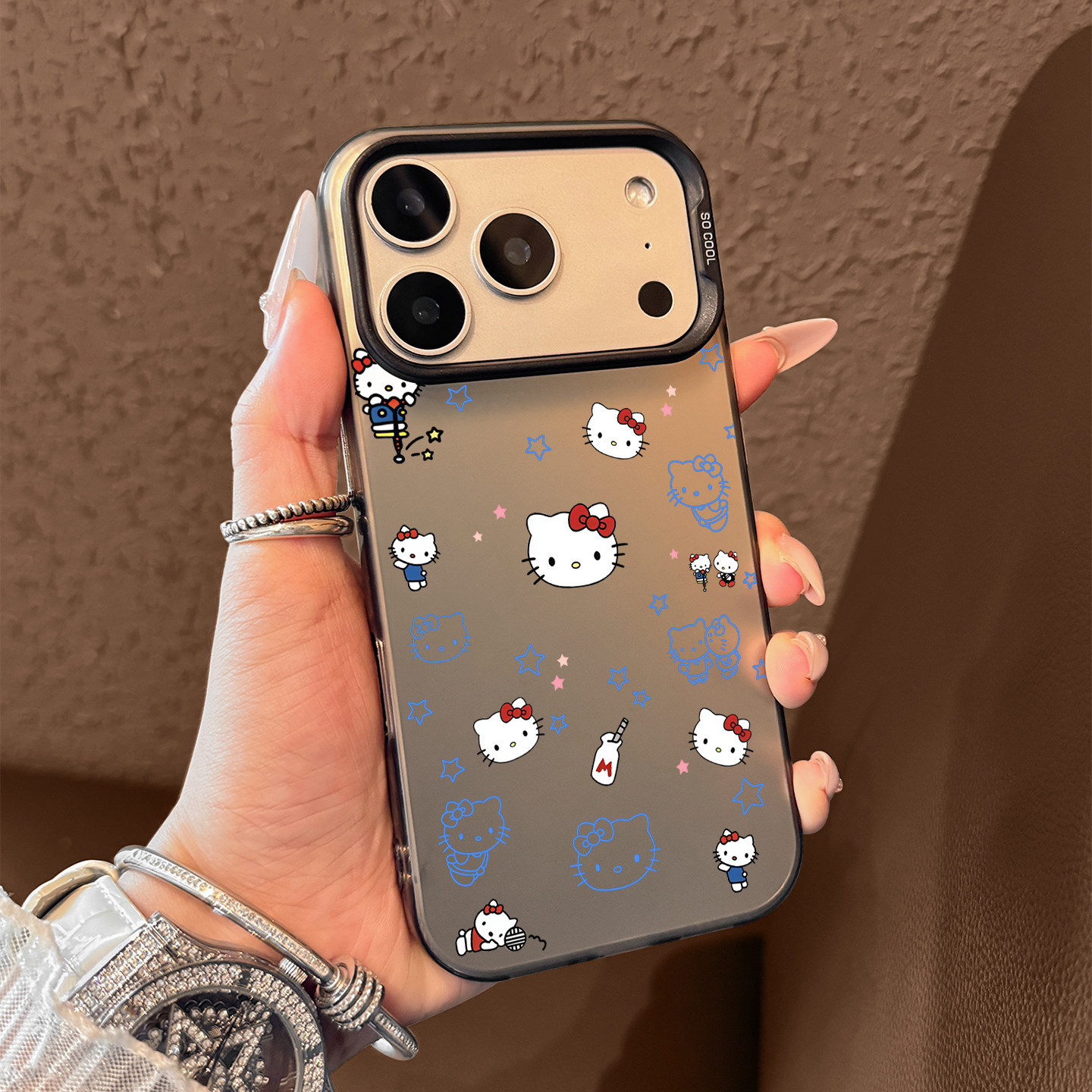 Phone Cases Blue - Cute Blue Hello Kitty Pattern Phone