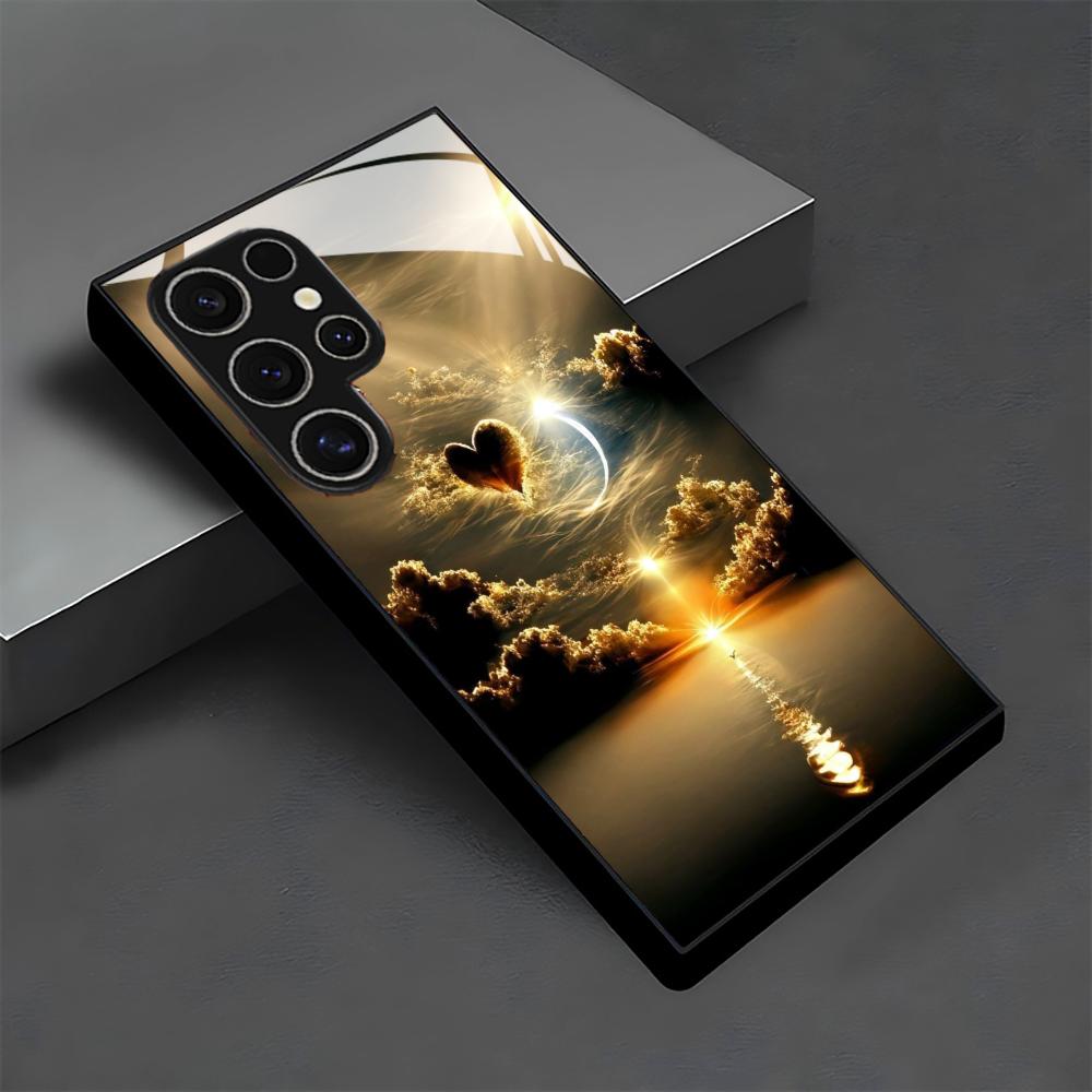Phone Cases For Samsung S21 5G - Sunset scenery glass Phone Case For