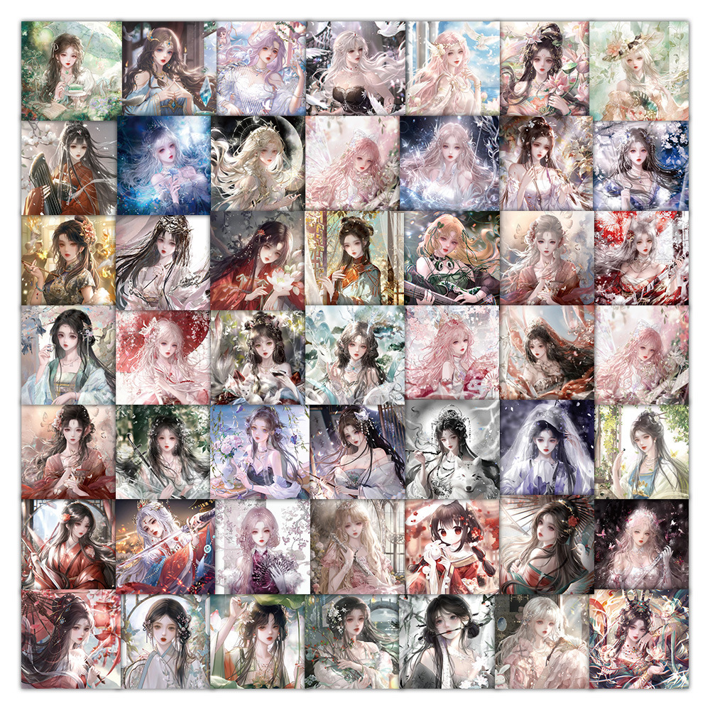 Phone Cases You Can Design - 60 Pieces of Ancient-Style Girl Cartoon