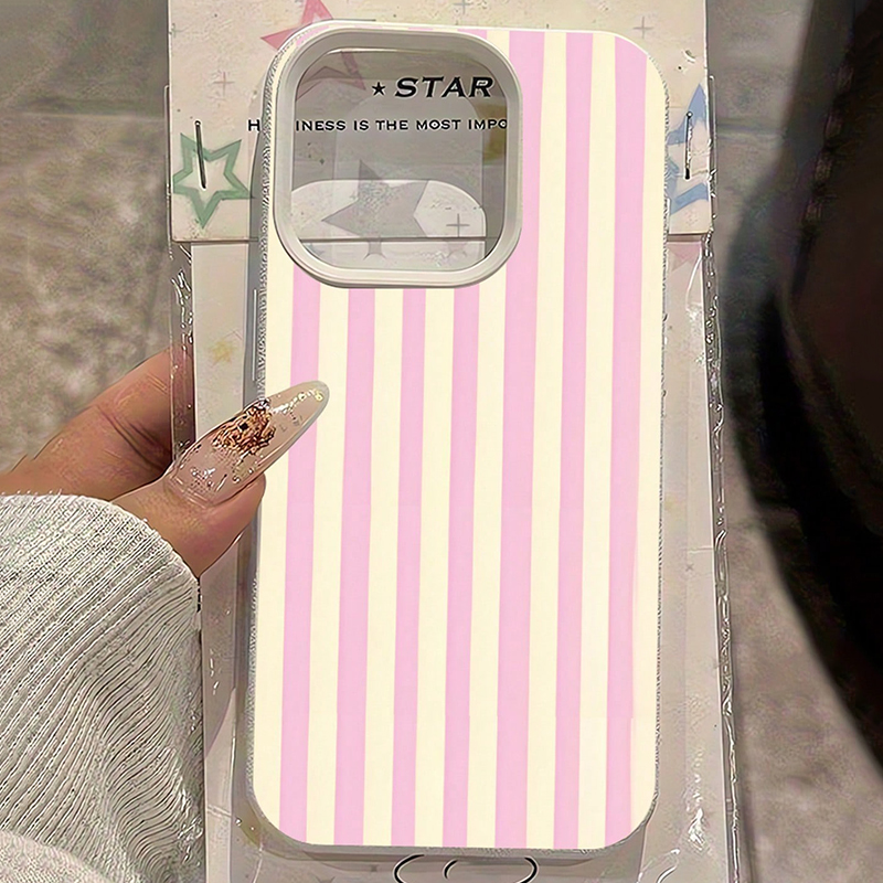 Phone Cases Xs - Simple Pink Vertical Striped Lichee Pattern