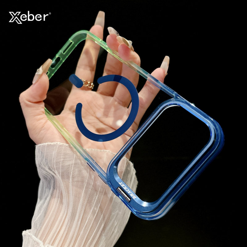 Clear Magsafe Case - Lens Stand Holder Gradient Transparent Magnetic