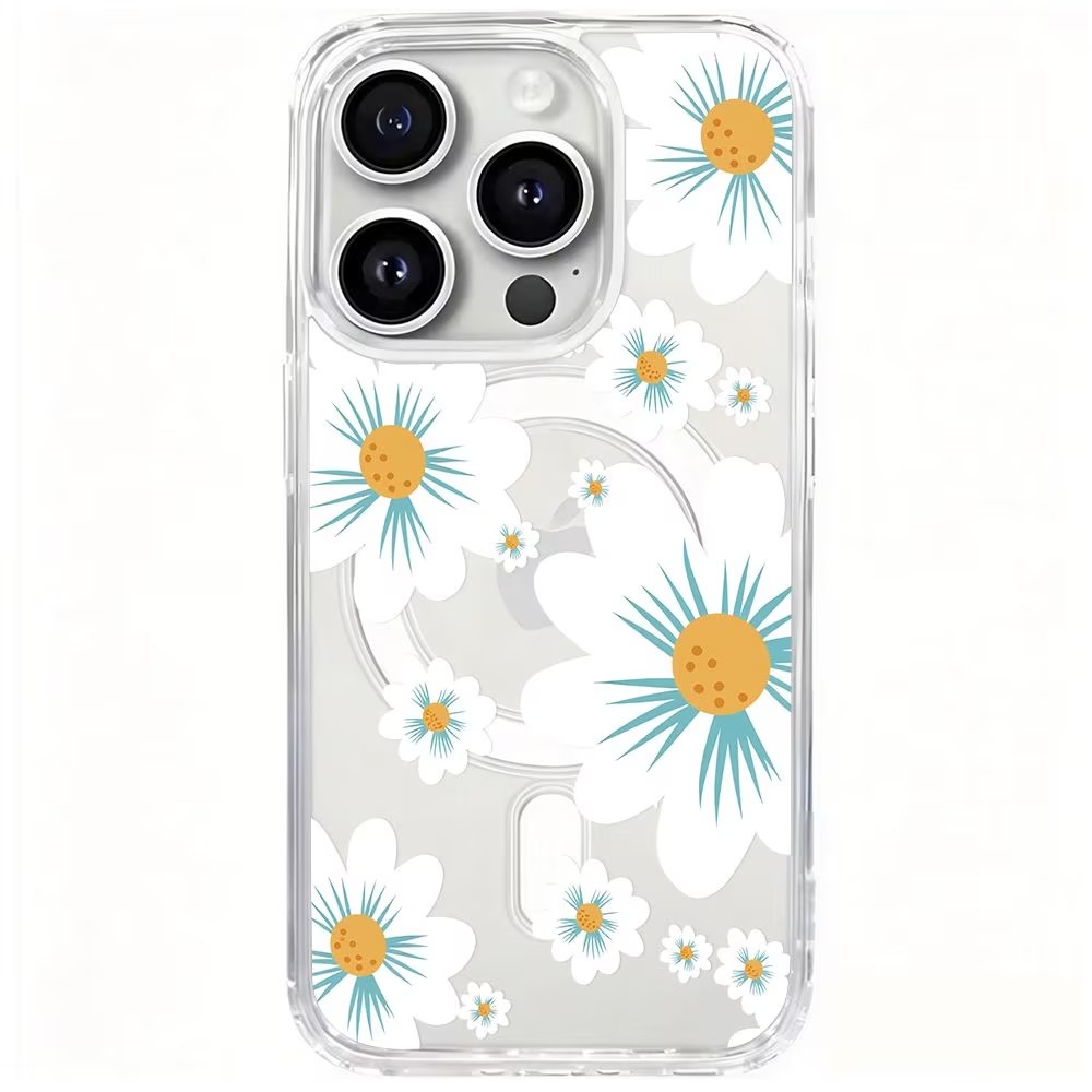 Clear Magsafe Case - Floral Print Phone Case For iPhone