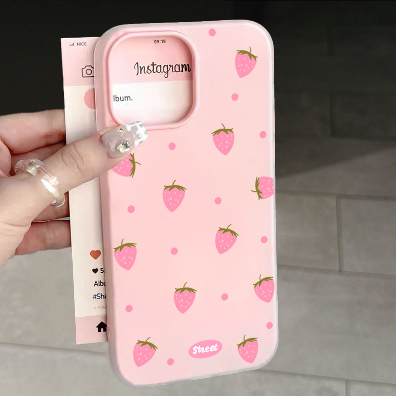 Phone Cases Xs - Sweet Pink Strawberry Pattern Phone Case
