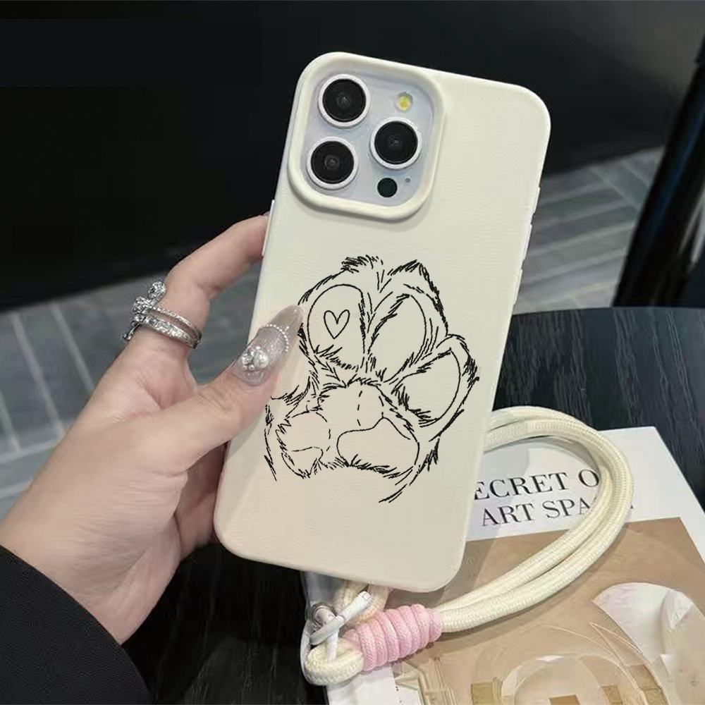 Phone Cases With Straps - Amiable Dog Paw Beans INS Hand
