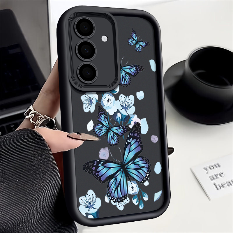 Phone Cases Blue - Blue Butterfly TPU Case For Samsung