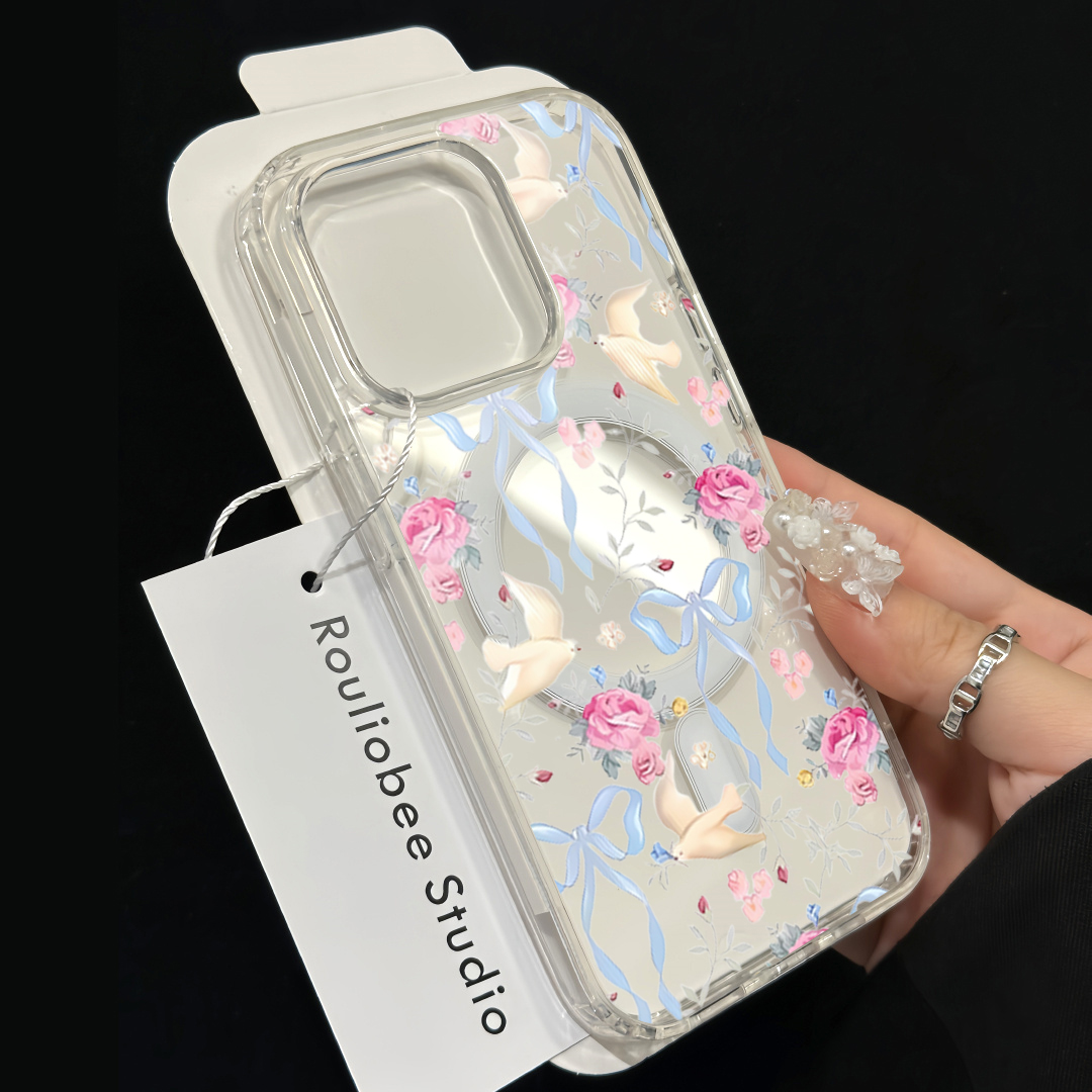 INS Flower Bird Bow Case iPhon - Clear Magsafe Case のレビューと価格
