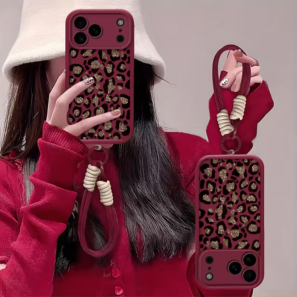 Leopard Print INS Hand Wrist S - Phone Cases With Straps のレビューと価格