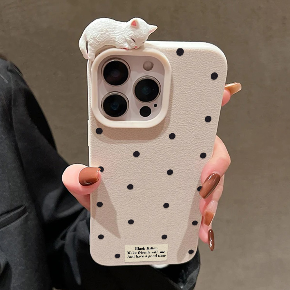 Cute 3D Cat Dot Case For iPhon - Phone Cases Unique のレビューと価格