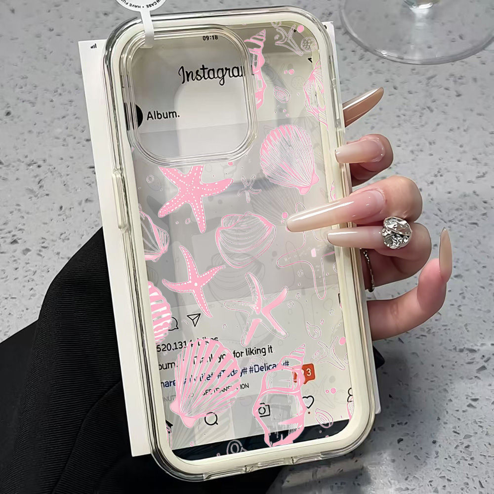 Summer Pink Seashell Clear Pho - Phone Cases Unique のレビューと価格