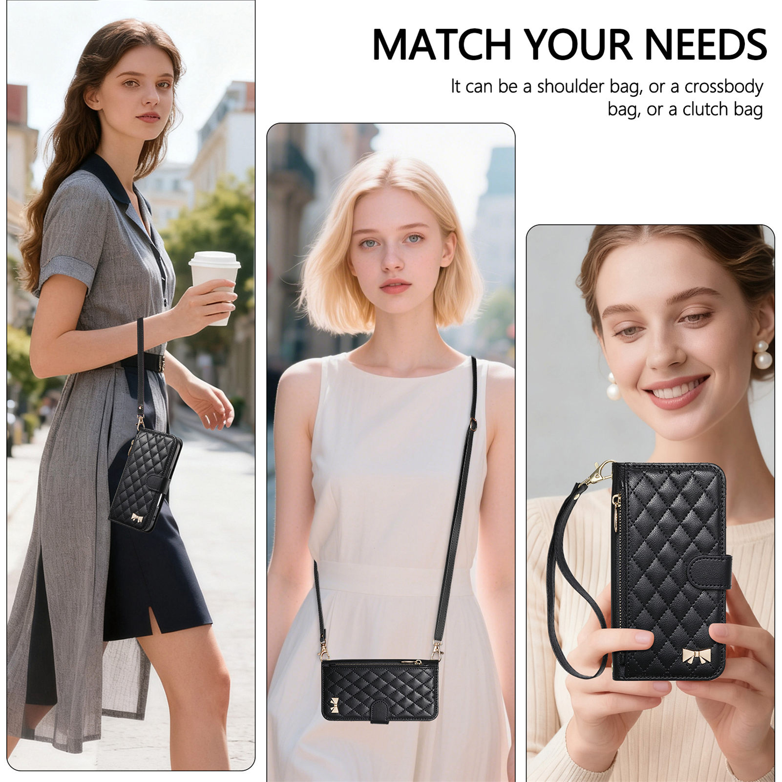 PU Leather Zipper Crossbody Wr - Phone Cases With Straps のレビューと価格