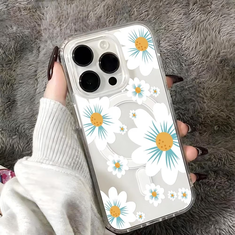 Floral Print Phone Case For iP - Clear Magsafe Case のレビューと価格