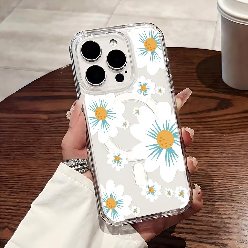 Floral Print Phone Case For iP - Clear Magsafe Case のレビューと価格