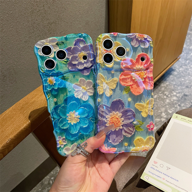 Luxury Blue Light Oil Painting - Phone Cases Blue のレビューと価格
