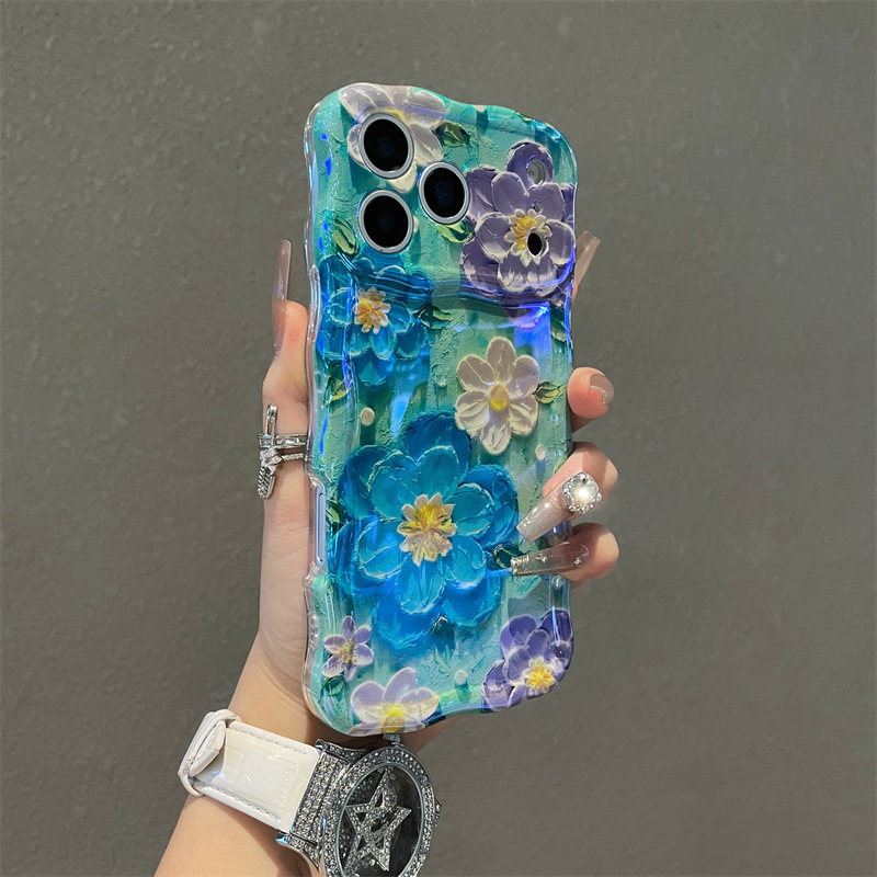 Luxury Blue Light Oil Painting - Phone Cases Blue のレビューと価格