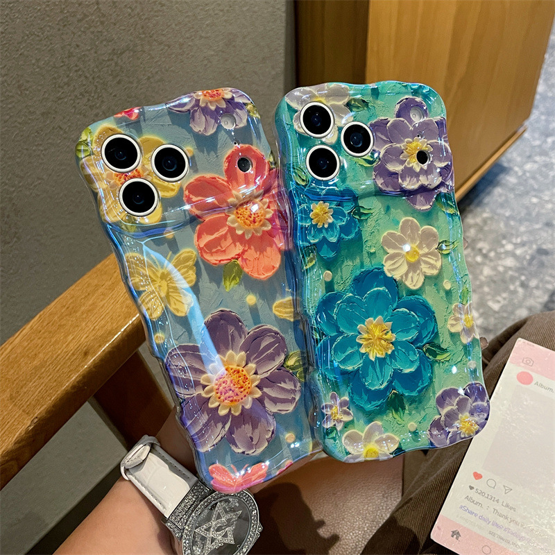 Luxury Blue Light Oil Painting - Phone Cases Blue のレビューと価格