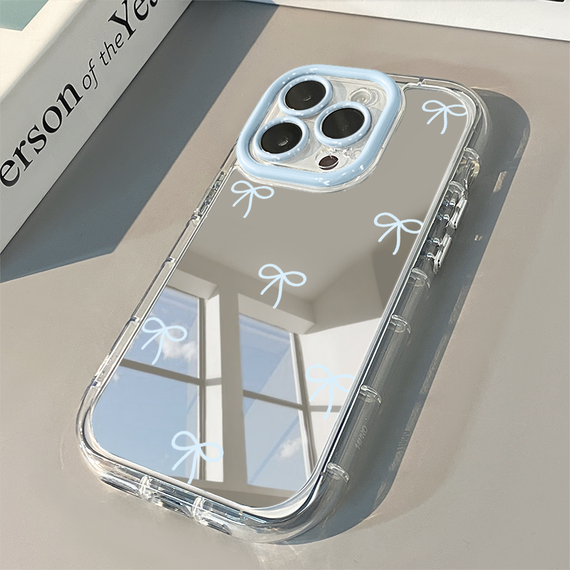 INS Korean Simple Blue Pink Bo - Phone Cases Blue のレビューと価格