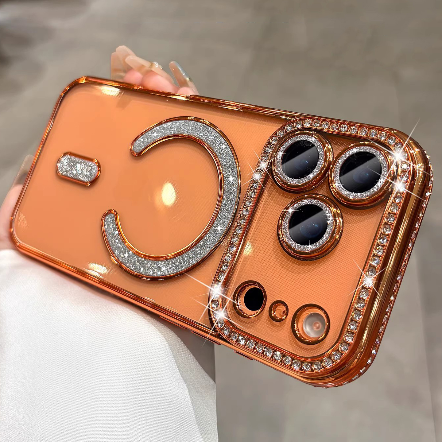 Luxury Bling Crystal Lens Film - Clear Magsafe Case のレビューと価格