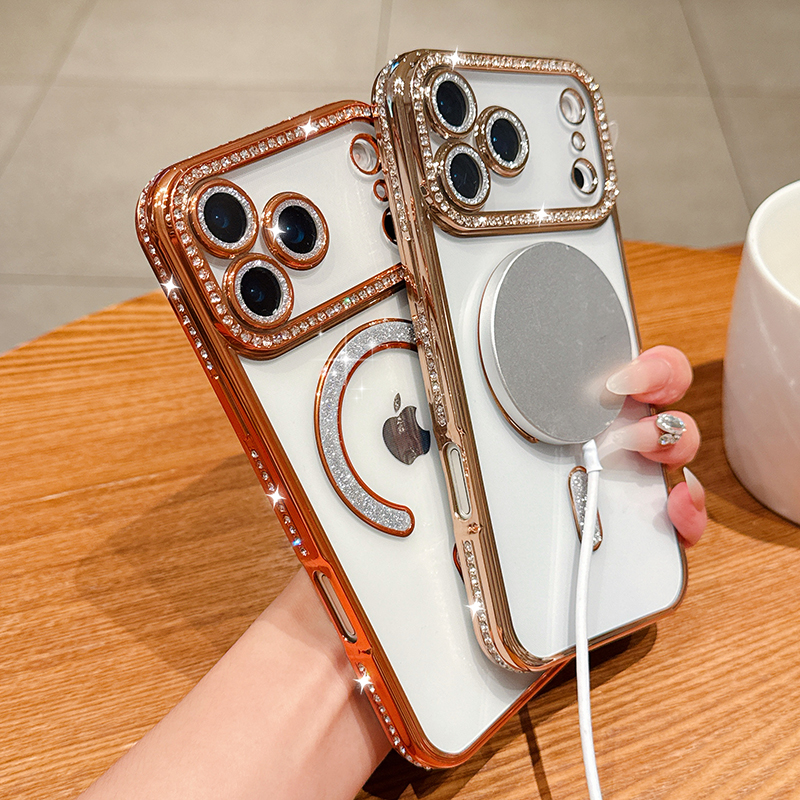 Luxury Bling Crystal Lens Film - Clear Magsafe Case のレビューと価格