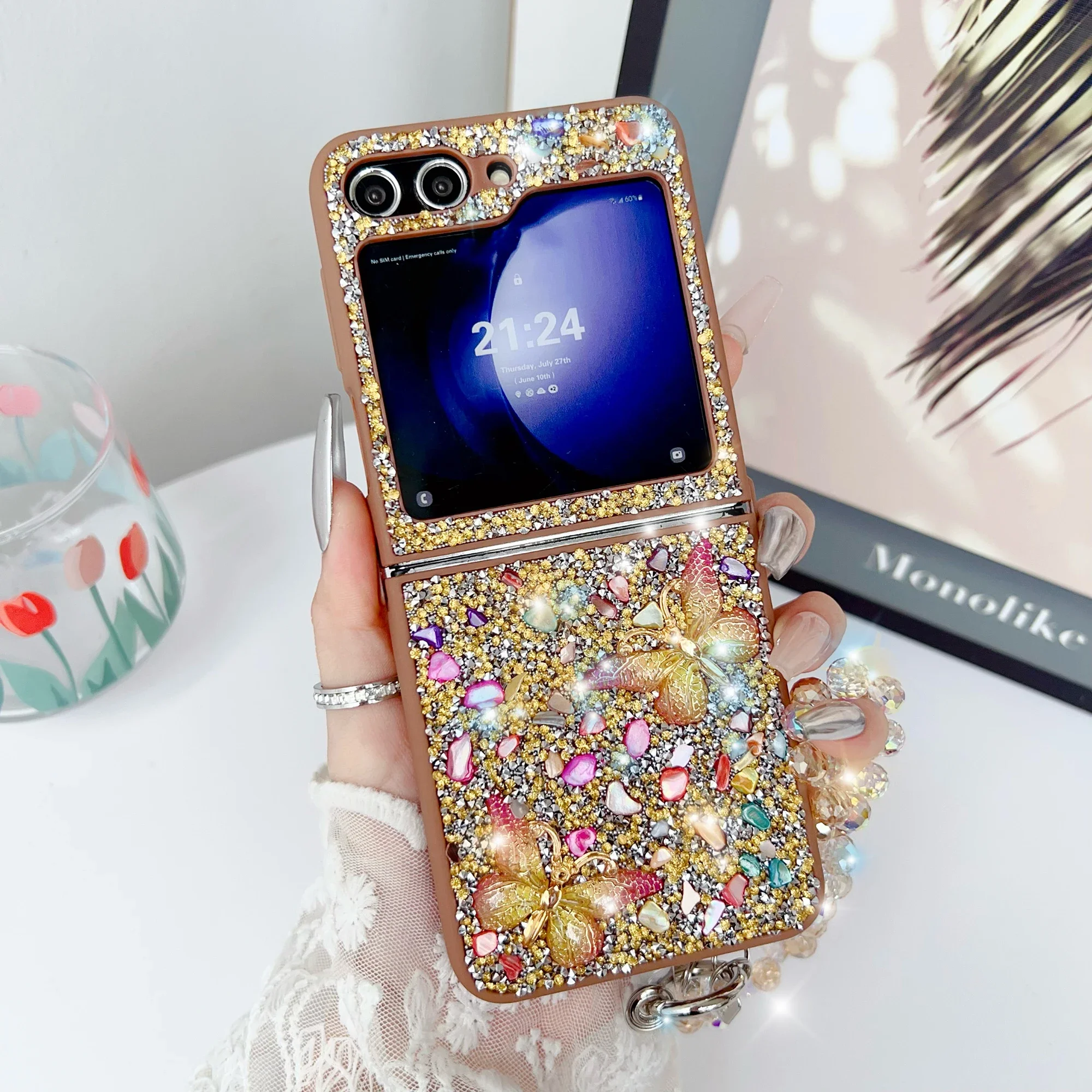 Luxury Glitter Cute Bling Crys - Phone Cases With Straps のレビューと価格
