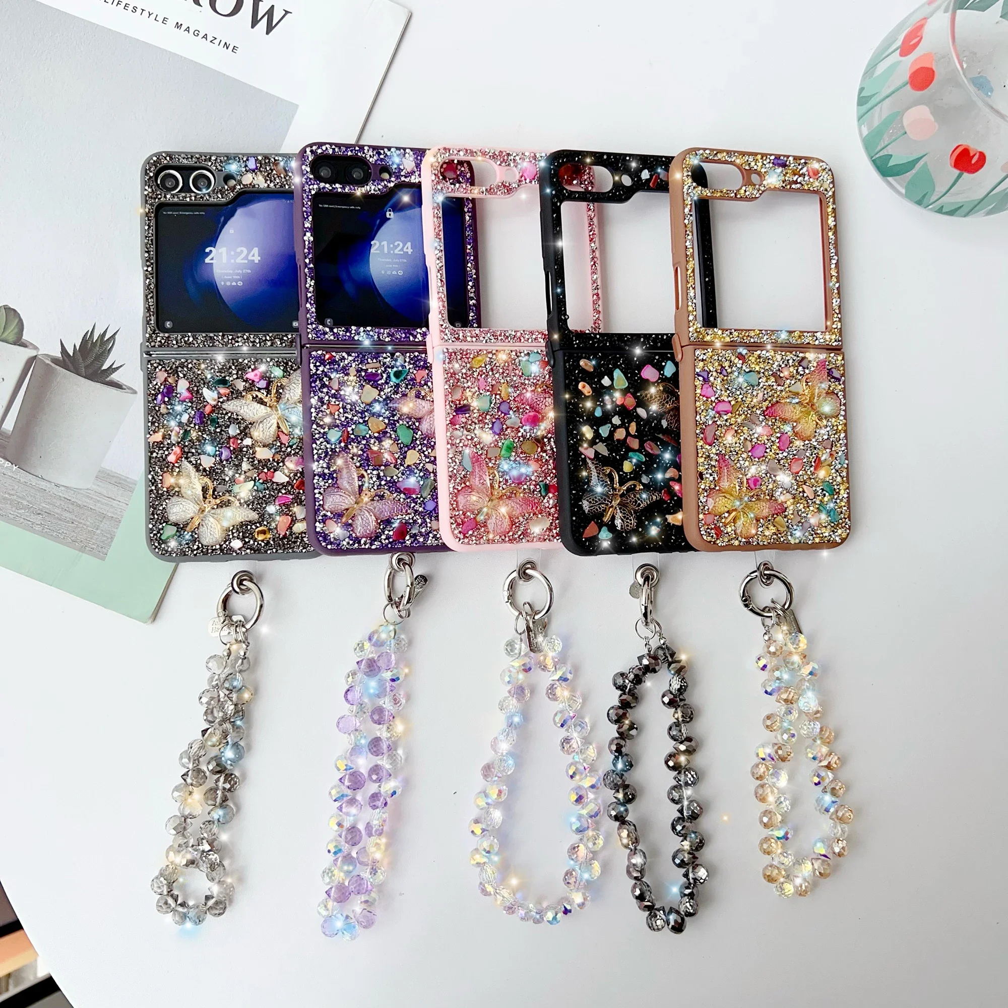 Luxury Glitter Cute Bling Crys - Phone Cases With Straps のレビューと価格