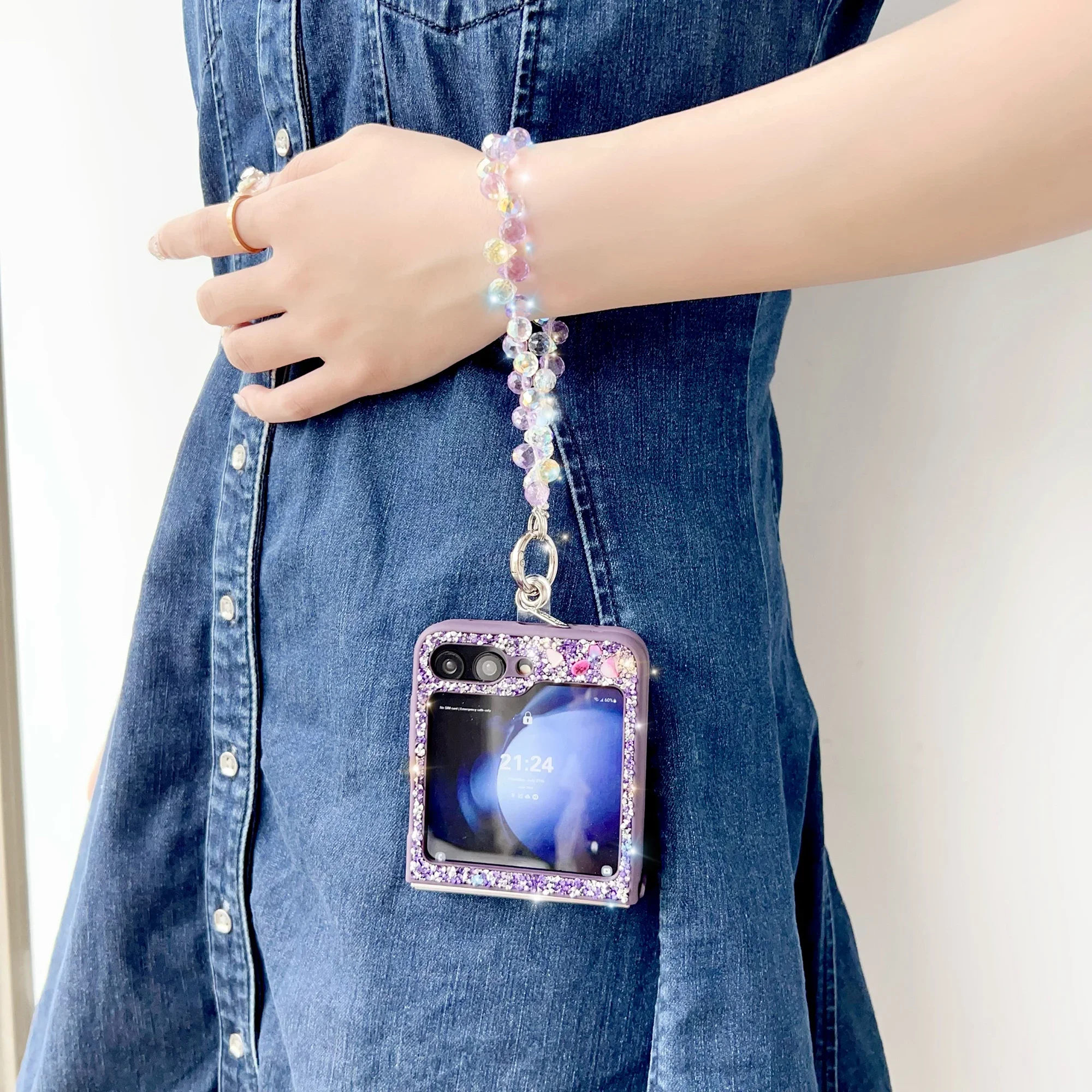 Luxury Glitter Cute Bling Crys - Phone Cases With Straps のレビューと価格