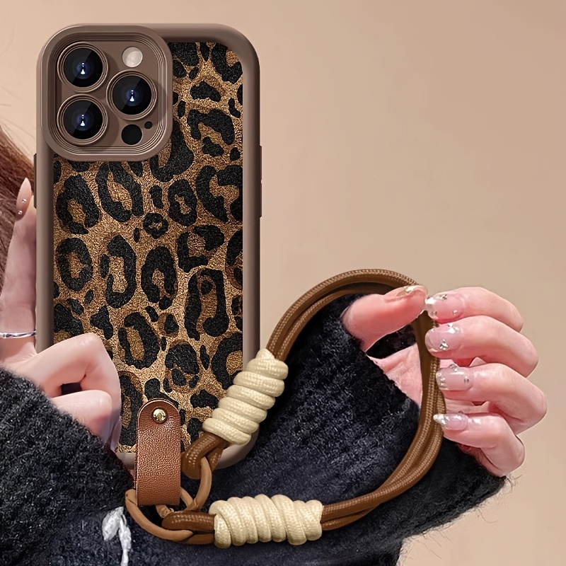 Wrist Strap Leopard Print  Pho - Phone Cases With Straps のレビューと価格