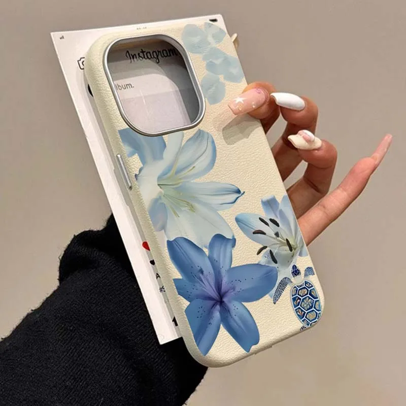 Elegant Blue Lily Fashion Patt - Phone Cases Blue のレビューと価格
