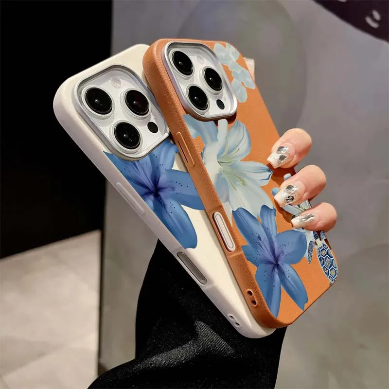 Elegant Blue Lily Fashion Patt - Phone Cases Blue のレビューと価格