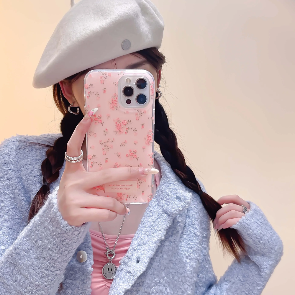 Pink and Blue White Flowers Fl - Phone Cases Blue のレビューと価格