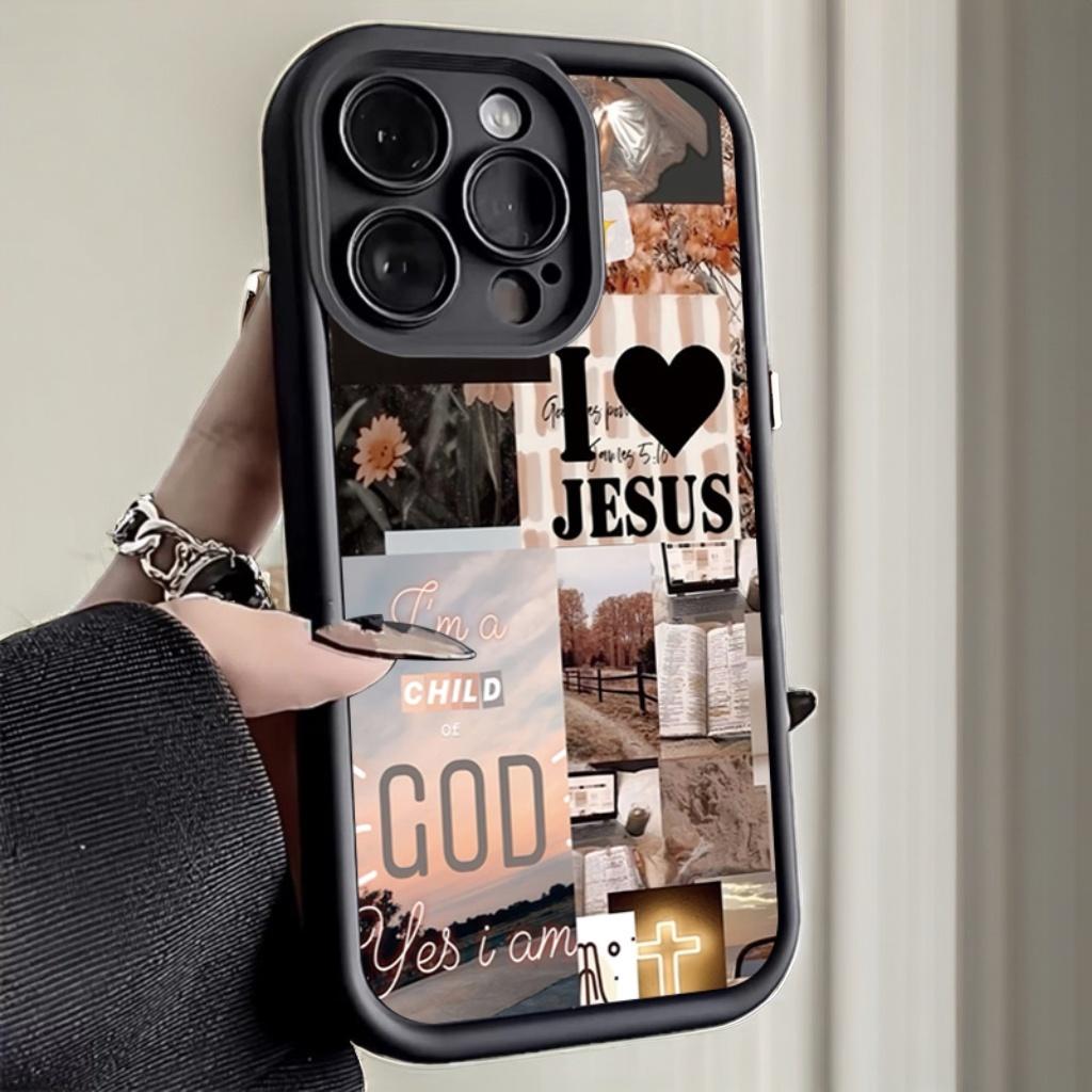 Jesus Collage Pattern Thick Sh - Phone Cases Arc のレビューと価格