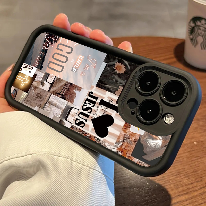 Jesus Collage Pattern Thick Sh - Phone Cases Arc のレビューと価格