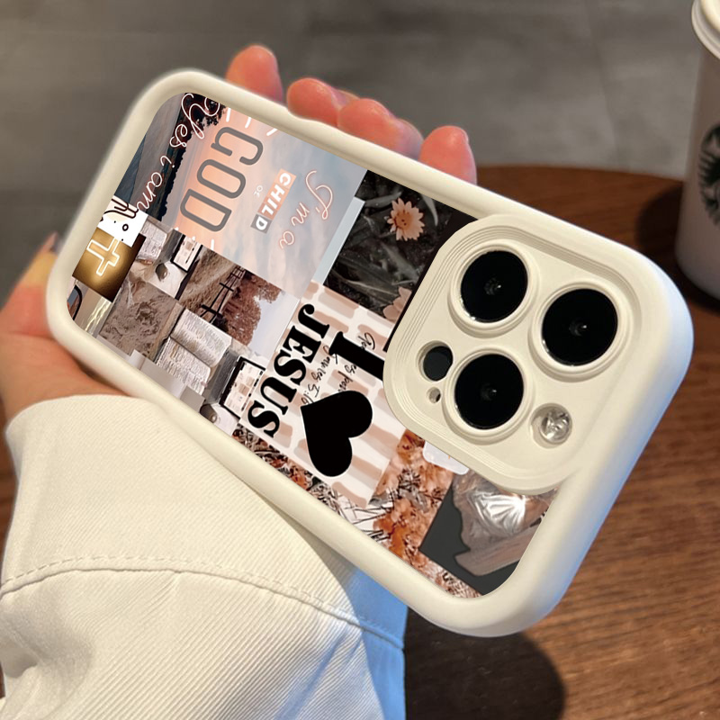 Jesus Collage Pattern Thick Sh - Phone Cases Arc のレビューと価格