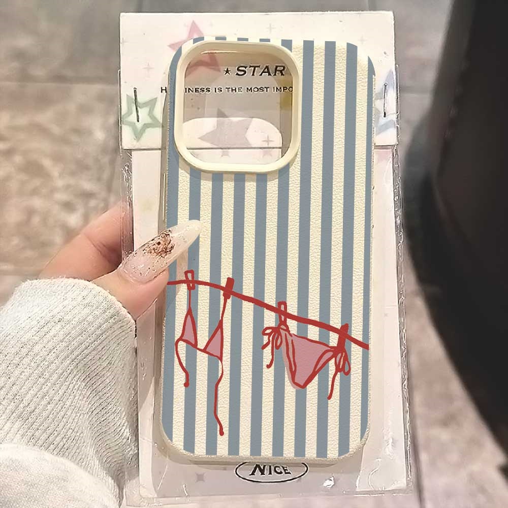 Blue White Striped Bikini Phon - Phone Cases Blue のレビューと価格
