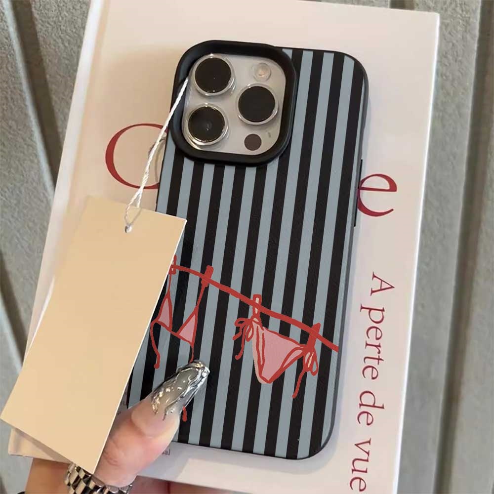 Blue White Striped Bikini Phon - Phone Cases Blue のレビューと価格