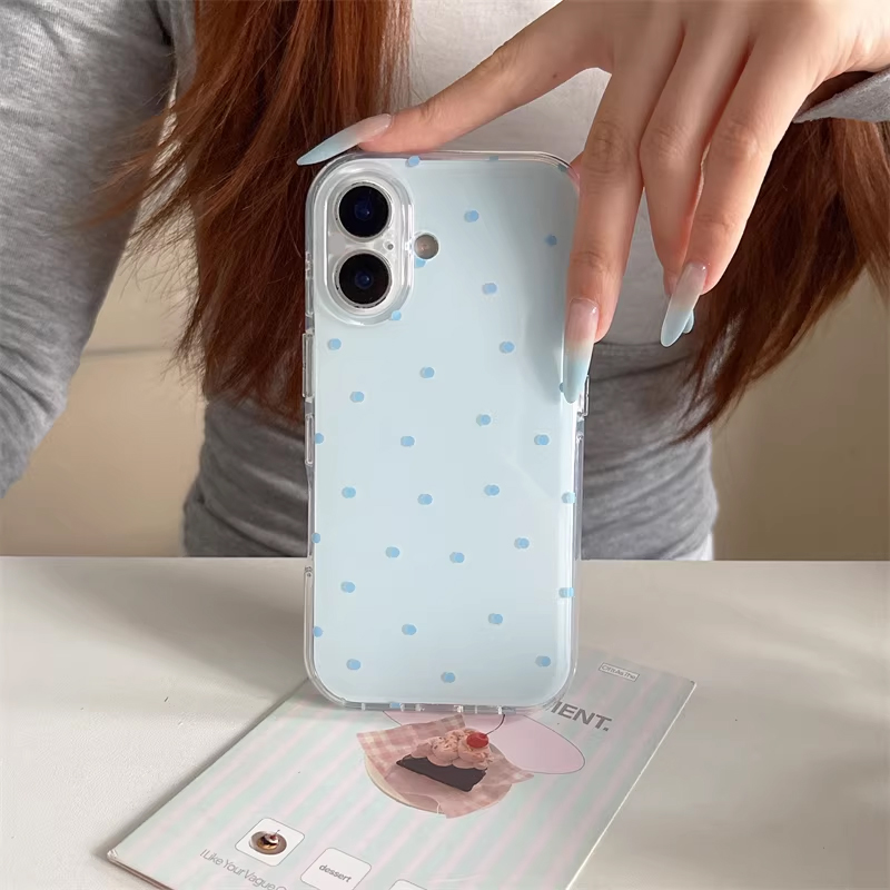Korean Ins Girl Simple Blue Pi - Phone Cases Blue のレビューと価格