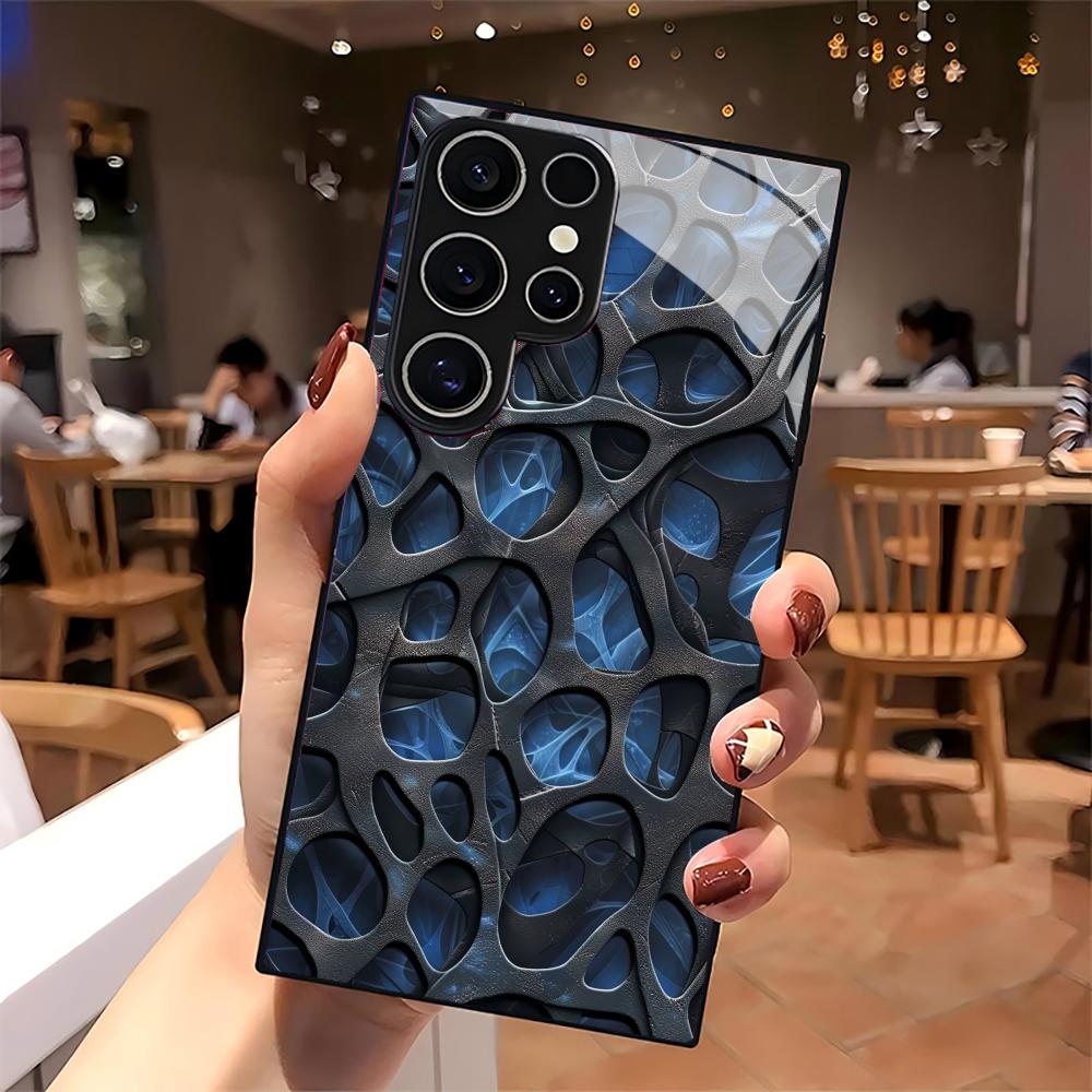 Cool blue honeycomb glass Phon - Phone Cases For Samsung S21 5G のレビューと価格
