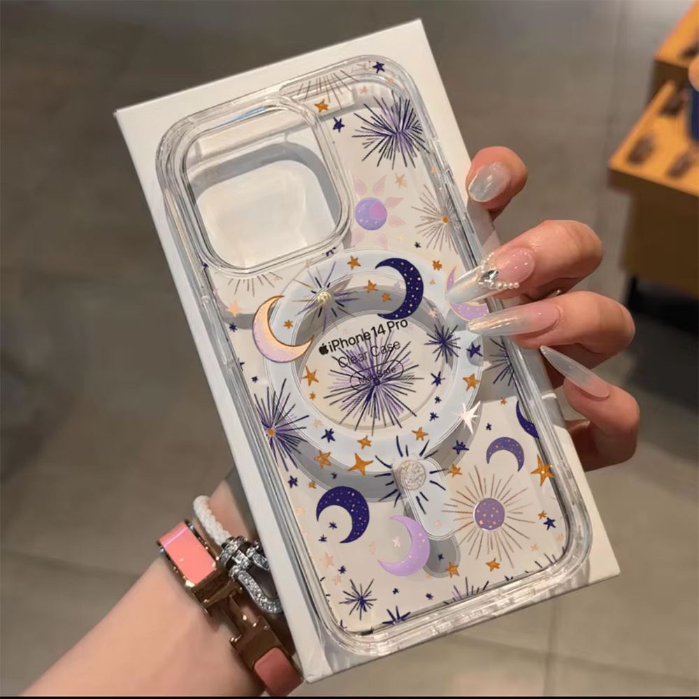 Romantic Sun Moon Stars Phone  - Clear Magsafe Case のレビューと価格