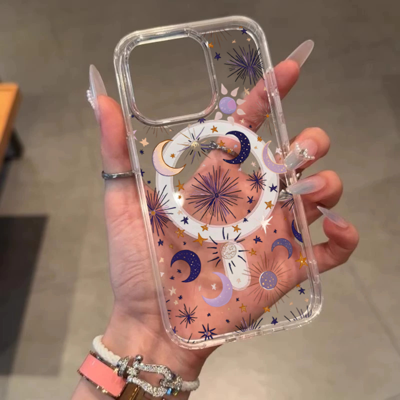 Romantic Sun Moon Stars Phone  - Clear Magsafe Case のレビューと価格
