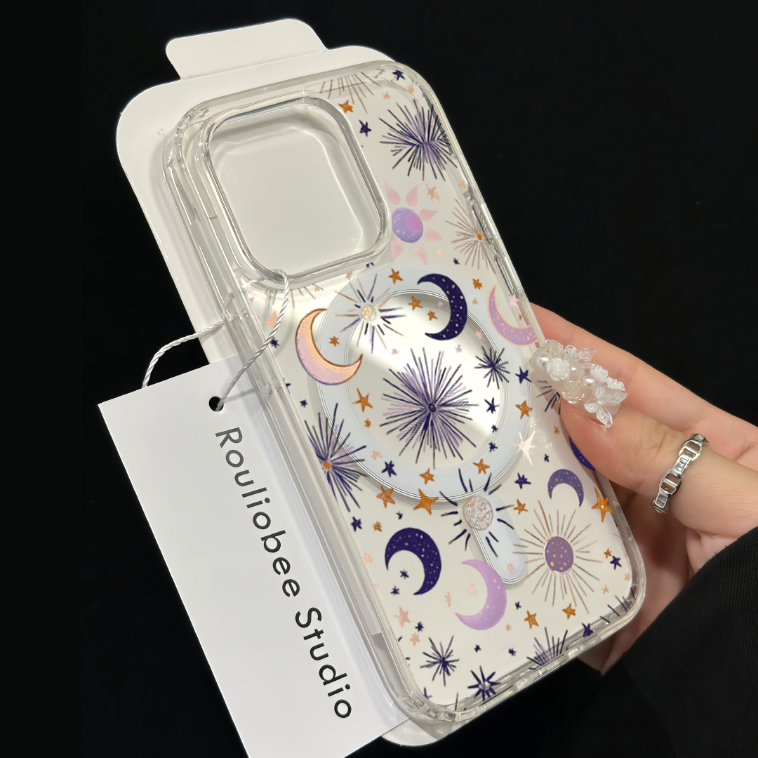 Romantic Sun Moon Stars Phone  - Clear Magsafe Case のレビューと価格