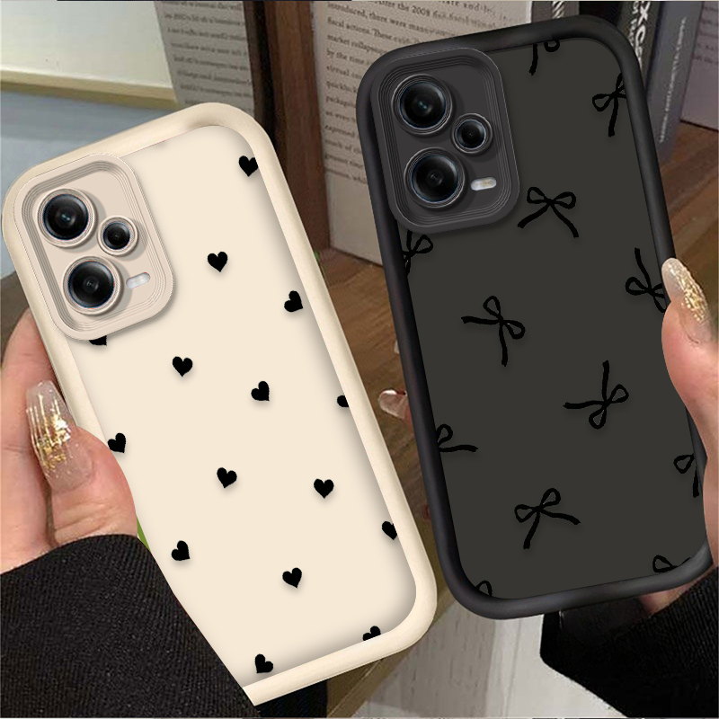 Black Love Heart Bowknot Phone - Phone Cases Redmi のレビューと価格