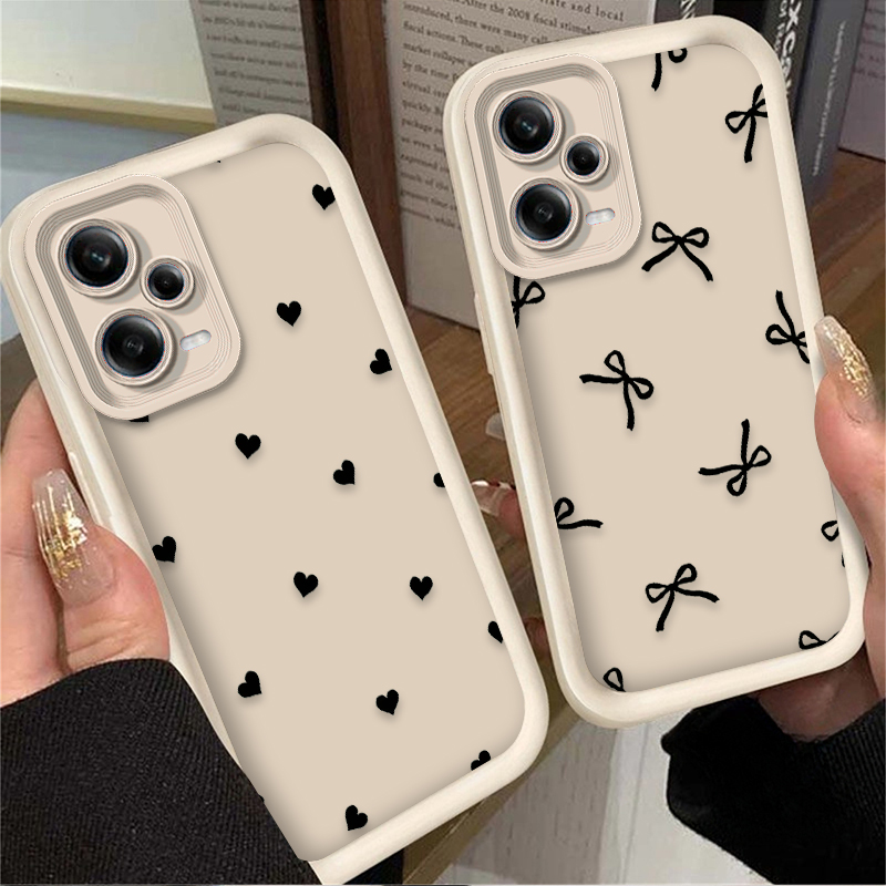Black Love Heart Bowknot Phone - Phone Cases Redmi のレビューと価格