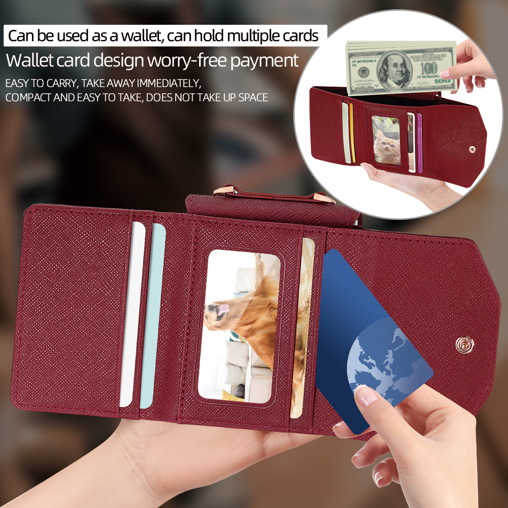 VIETAO Dark Red PU Leather Wal - Phone Cases With Straps のレビューと価格