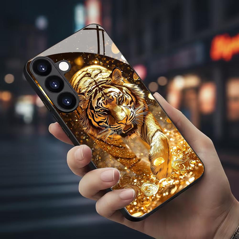 Tiger pattern glass Phone Case - Phone Cases For Samsung S21 5G のレビューと価格
