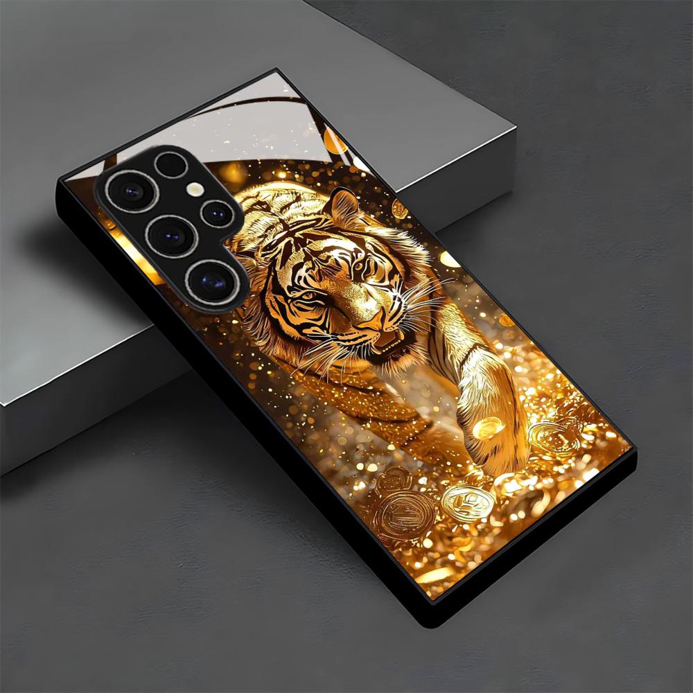 Tiger pattern glass Phone Case - Phone Cases For Samsung S21 5G のレビューと価格