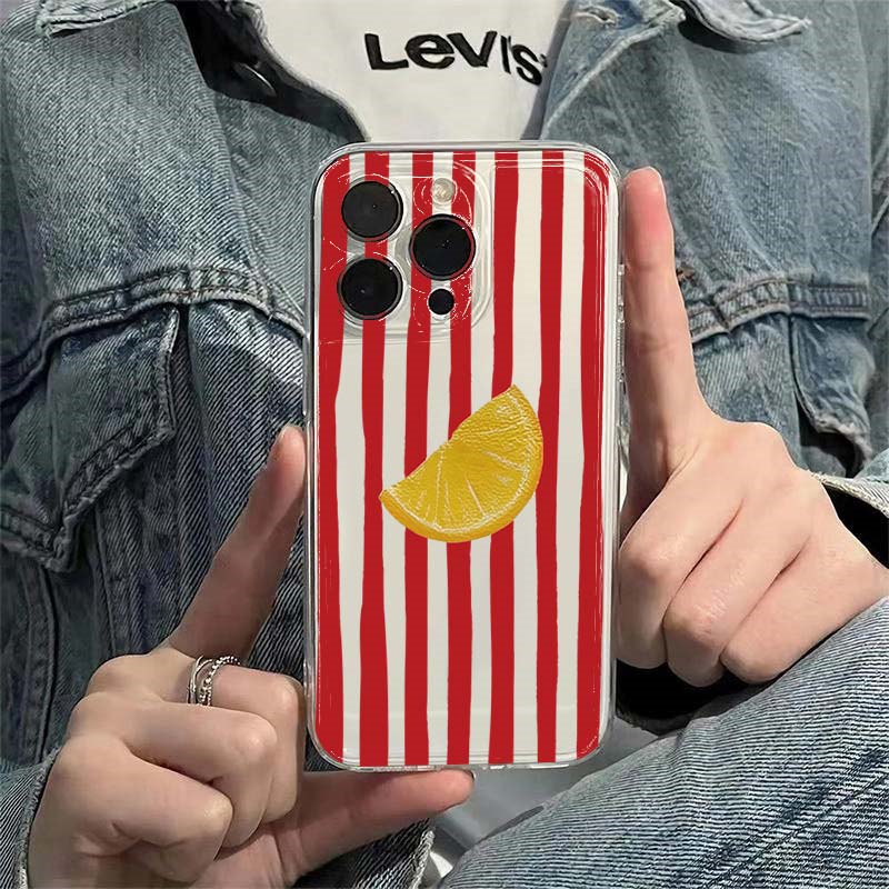 Lemon Red Pink Blue Stripe Des - Phone Cases Blue のレビューと価格