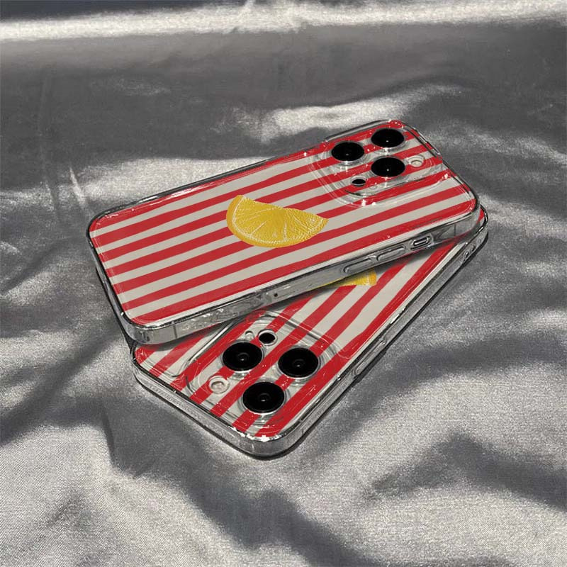 Lemon Red Pink Blue Stripe Des - Phone Cases Blue のレビューと価格