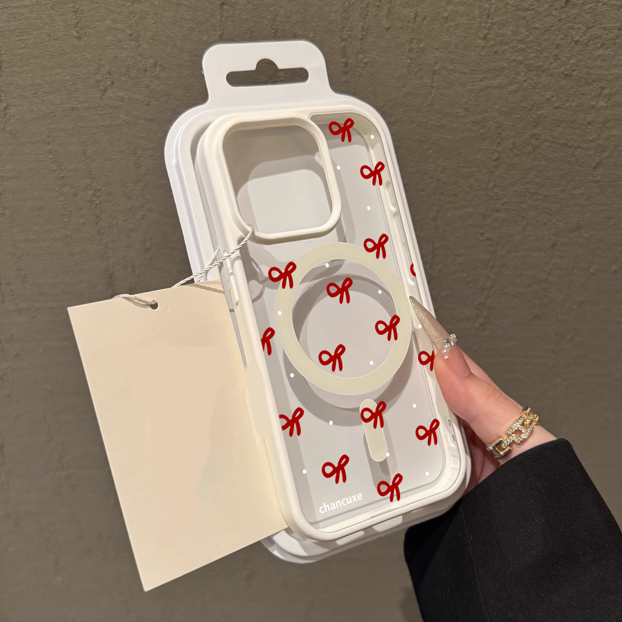 Cute Bow girl Clear Case For M - Clear Magsafe Case のレビューと価格